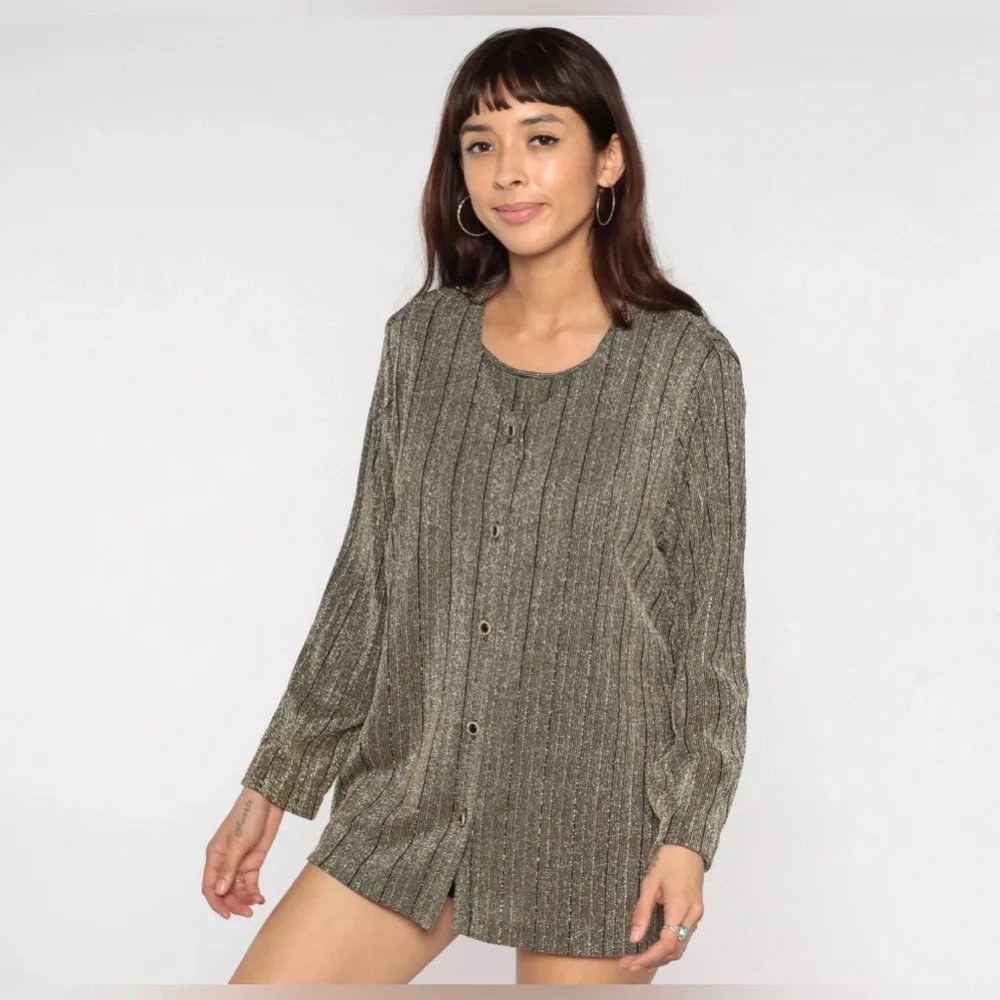 Alfred Dunner gold metallic sweater - Picture 4 of 12